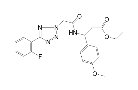 3-[[2-[5-(2-fluorophenyl)-2-tetrazolyl]-1-oxoethyl]amino]-3-(4-methoxyphenyl)propanoic acid ethyl ester