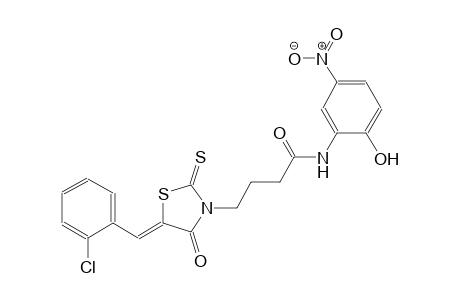 4-[(5Z)-5-(2-chlorobenzylidene)-4-oxo-2-thioxo-1,3-thiazolidin-3-yl]-N-(2-hydroxy-5-nitrophenyl)butanamide