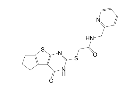 2-[(4-oxo-3,5,6,7-tetrahydro-4H-cyclopenta[4,5]thieno[2,3-d]pyrimidin-2-yl)sulfanyl]-N-(2-pyridinylmethyl)acetamide