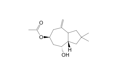 (3.alpha.,4a.beta.,6.alpha.,8.beta.,8a.alpha.)-(+-)-Decahydro-8-hydroxy-2,2-dimethyl-4-methyleneazulen-6-ol Acetate