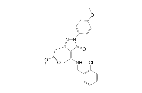 1H-pyrazole-3-acetic acid, 4-[1-[[(2-chlorophenyl)methyl]amino]ethylidene]-4,5-dihydro-1-(4-methoxyphenyl)-5-oxo-, methyl ester, (4Z)-