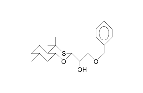 3(eq)-(2-Benzyloxy-1(R)-hydroxy-ethyl)-5,5,9(eq)-trimethyl-2-oxa-4-thia-trans-bicyclo(4.4.0)decane