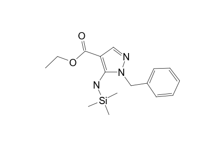 5-Amino-1-benzyl-pyrazole-4-carboxylic acid, N-trimethylsilyl-, ethyl ester