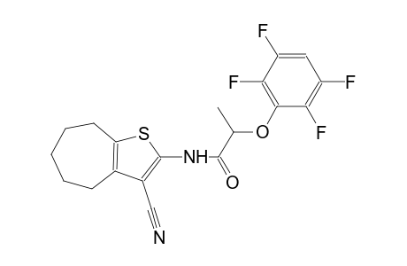 N-(3-cyano-5,6,7,8-tetrahydro-4H-cyclohepta[b]thien-2-yl)-2-(2,3,5,6-tetrafluorophenoxy)propanamide