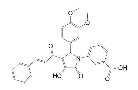 3-{2-(3,4-dimethoxyphenyl)-4-hydroxy-5-oxo-3-[(2E)-3-phenyl-2-propenoyl]-2,5-dihydro-1H-pyrrol-1-yl}benzoic acid