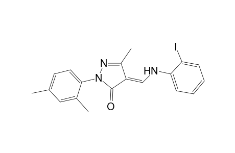 (4E)-2-(2,4-dimethylphenyl)-4-[(2-iodoanilino)methylene]-5-methyl-2-pyrazolin-3-one