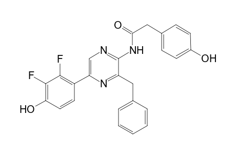 3-Benzyl-2-[(4-hydroxybenzyl)amido]-5-(2,3-difluoro-4-hydroxyphenyl)pyrazine