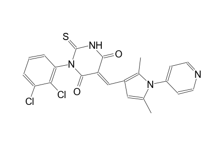 (5E)-1-(2,3-dichlorophenyl)-5-{[2,5-dimethyl-1-(4-pyridinyl)-1H-pyrrol-3-yl]methylene}-2-thioxodihydro-4,6(1H,5H)-pyrimidinedione