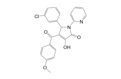 2H-pyrrol-2-one, 5-(3-chlorophenyl)-1,5-dihydro-3-hydroxy-4-(4-methoxybenzoyl)-1-(2-pyridinyl)-