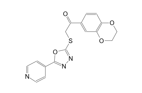 1-(2,3-Dihydro-1,4-benzodioxin-6-yl)-2-{[5-(4-pyridinyl)-1,3,4-oxadiazol-2-yl]sulfanyl}ethanone