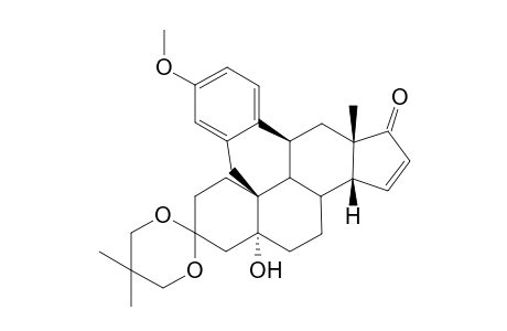 3,3-[2.2-Dimethyl-1,3-propanediylbis(oxy)]-9,11.alpha.-dihydroxy-5-hydroxy-6'-methoxy-4'-H-naphth[3',2'-1':10,9,11]-5-.alpha.,14.beta.-estra-9(11),15-dien-17-one