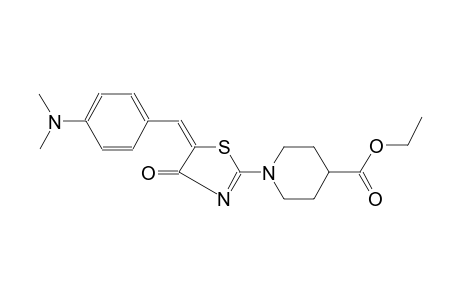 ethyl 1-{(5E)-5-[4-(dimethylamino)benzylidene]-4-oxo-4,5-dihydro-1,3-thiazol-2-yl}-4-piperidinecarboxylate