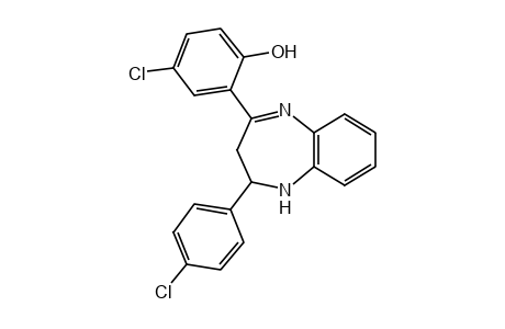 4-chloro-2-[2-(p-chlorophenyl)-2,3-dihydro-1H-1,5-benzodiazepin-4-yl]phenol