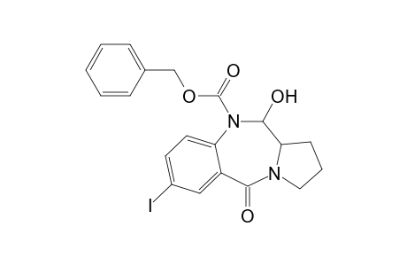 Benzyl 7-iodo-11-hydroxy-5-oxo-2,3,5,10,11,11a-hexahydro-1H-pyrrolo[2,1-c]-[1,4]benzodiazepine-10-carboxylate