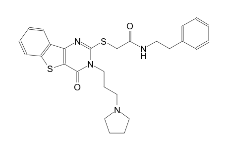 2-({4-oxo-3-[3-(1-pyrrolidinyl)propyl]-3,4-dihydro[1]benzothieno[3,2-d]pyrimidin-2-yl}sulfanyl)-N-(2-phenylethyl)acetamide