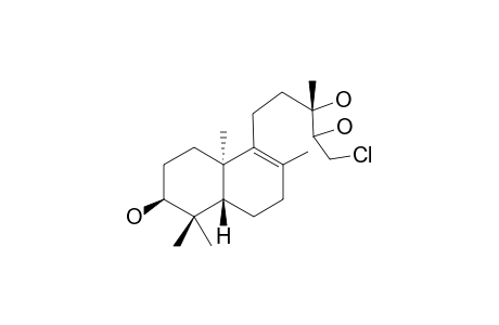AGALLOCHIN-C;ENT-15-CHLORO-LABD-8(9)-ENE-3-ALPHA,13,14-TRIOL