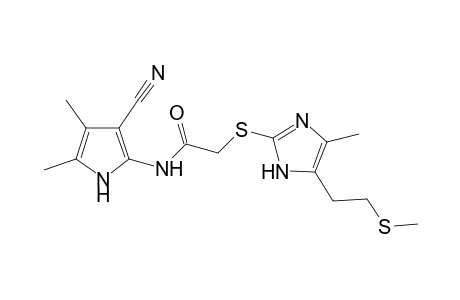 N-(3-cyano-4,5-dimethyl-1H-pyrrol-2-yl)-2-({4-methyl-5-[2-(methylsulfanyl)ethyl]-1H-imidazol-2-yl}sulfanyl)acetamide