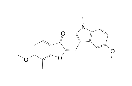 3(2H)-benzofuranone, 6-methoxy-2-[(5-methoxy-1-methyl-1H-indol-3-yl)methylene]-7-methyl-, (2E)-