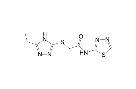 2-[(5-ethyl-4H-1,2,4-triazol-3-yl)sulfanyl]-N-(1,3,4-thiadiazol-2-yl)acetamide