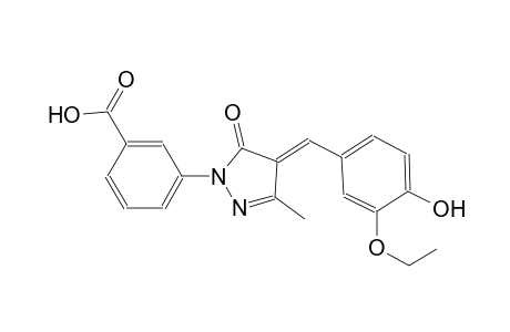 3-[(4E)-4-(3-ethoxy-4-hydroxybenzylidene)-3-methyl-5-oxo-4,5-dihydro-1H-pyrazol-1-yl]benzoic acid