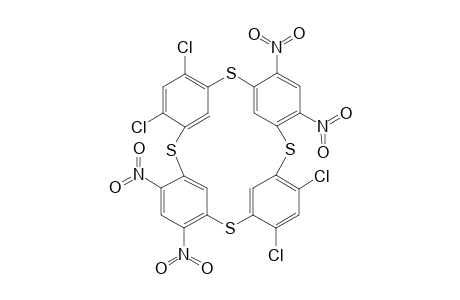 2,8,14,20-Tetrathiapentacyclo[19.3.1.1(3,7).1(9,13).1(15,19)]octacosa-1(25),3,5,7(28),9,11,13(27),15,17,19(26),21,23-dodecaene, 4,6,16,18-tetrachloro-10,12,22,24-tetranitro-