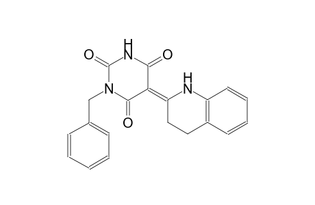 2,4,6(1H,3H,5H)-pyrimidinetrione, 5-(3,4-dihydro-2(1H)-quinolinylidene)-1-(phenylmethyl)-, (5E)-
