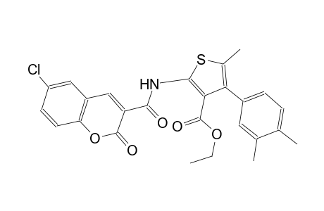 ethyl 2-{[(6-chloro-2-oxo-2H-chromen-3-yl)carbonyl]amino}-4-(3,4-dimethylphenyl)-5-methyl-3-thiophenecarboxylate