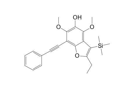 2-Ethyl-4,6-dimethoxy-7-(2-phenylethynyl)-3-trimethylsilyl-1-benzofuran-5-ol