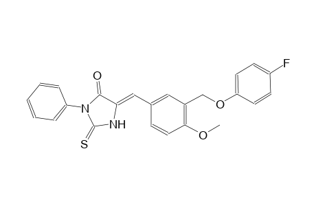 (5Z)-5-{3-[(4-fluorophenoxy)methyl]-4-methoxybenzylidene}-3-phenyl-2-thioxo-4-imidazolidinone