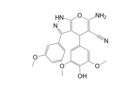 6-amino-4-(4-hydroxy-3,5-dimethoxyphenyl)-3-(3-methoxyphenyl)-1,4-dihydropyrano[2,3-c]pyrazole-5-carbonitrile