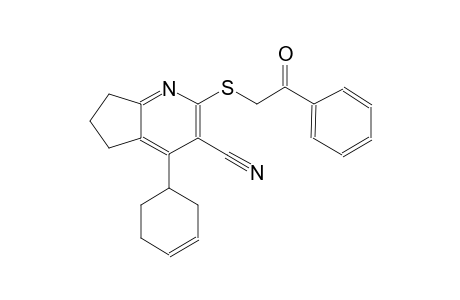5H-cyclopenta[b]pyridine-3-carbonitrile, 4-(3-cyclohexen-1-yl)-6,7-dihydro-2-[(2-oxo-2-phenylethyl)thio]-
