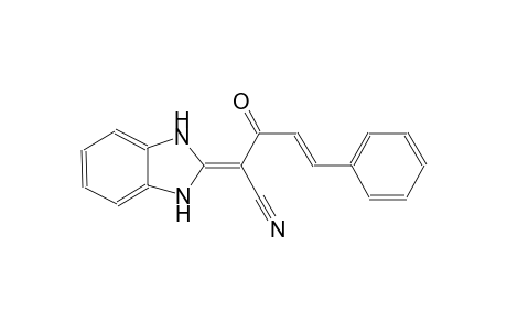 (4E)-2-(1,3-dihydro-2H-benzimidazol-2-ylidene)-3-oxo-5-phenyl-4-pentenenitrile