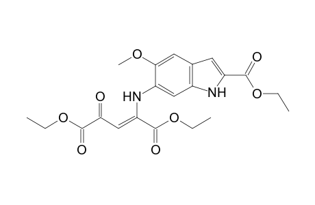 (Z)-2-[(2-carbethoxy-5-methoxy-1H-indol-6-yl)amino]-4-keto-pent-2-enedioic acid diethyl ester