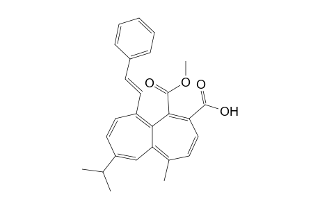 9-Isopropyl-5-(methoxycarbonyl)-1-methyl-6-[2'-phenylethenyl]heptalene-4-carboxylic acid
