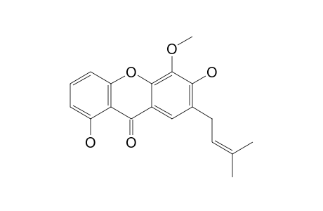 GLOBULIXANTHONE-D;1,6-DIHYDROXY-5-METHOXY-7-(3-METHYLBUT-2-ENYL)-XANTHONE