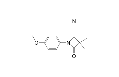 4-keto-1-(4-methoxyphenyl)-3,3-dimethyl-azetidine-2-carbonitrile