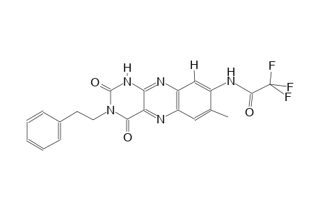 2,2,2-trifluoro-N-[7-methyl-2,4-dioxo-3-(2-phenylethyl)-1,2,3,4-tetrahydrobenzo[g]pteridin-8-yl]acetamide