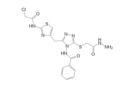 N-{3-({2-[(Chloroacetyl)amino]-1,3-thiazol-4-yl}-methyl)-5-[(2-hydrazino-2-oxoethyl)sulfanyl]-4H-1,2,4-triazol-4-yl}benzamide