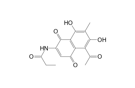 Propanamide, N-(5-acetyl-1,4-dihydro-6,8-dihydroxy-7-methyl-1,4-dioxo-2-naphthalenyl)-
