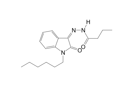 N'-[(3Z)-1-hexyl-2-oxo-1,2-dihydro-3H-indol-3-ylidene]butanehydrazide