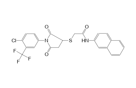 2-[1-[4-chloranyl-3-(trifluoromethyl)phenyl]-2,5-bis(oxidanylidene)pyrrolidin-3-yl]sulfanyl-N-naphthalen-2-yl-ethanamide