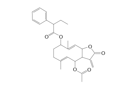 .alpha.-Ethyl-4-(acetyloxy)-2,3a,4,7,8,9,11a-.beta.hydro-6,10-dimethyl-3-methylene-2-oxocyclodeca(b)furan-9-yl ester of (3aS-(3aR*,4S*,E,9R*(S*),10Z,11aR*))-benzeneacetic acid