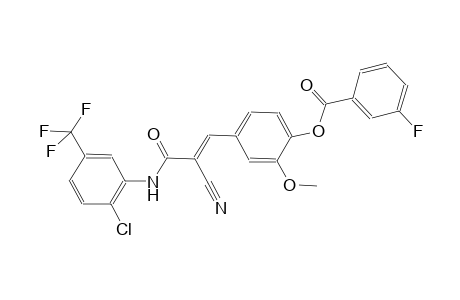 4-{(1E)-3-[2-chloro-5-(trifluoromethyl)anilino]-2-cyano-3-oxo-1-propenyl}-2-methoxyphenyl 3-fluorobenzoate