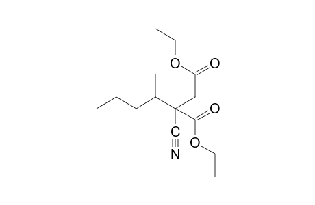 2-cyano-2-(1-methylbutyl)succinic acid, diethyl ester
