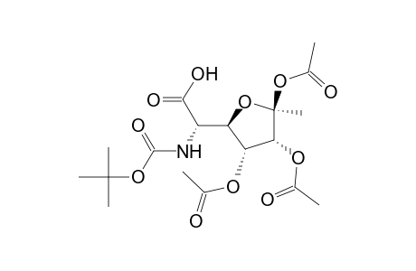 .beta.-D-Allofuranuronic acid, 5-deoxy-5-[[(1,1-dimethylethoxy)carbonyl]amino]-, methyl ester, 1,2,3-triacetate