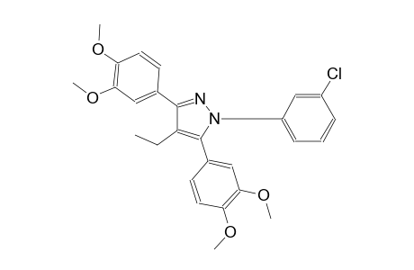 1-(3-chlorophenyl)-3,5-bis(3,4-dimethoxyphenyl)-4-ethyl-1H-pyrazole
