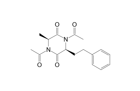 (3S,6S)-1,4-diacetyl-3-methyl-6-phenethyl-piperazine-2,5-quinone