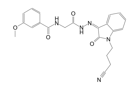 N-(2-{(2Z)-2-[1-(3-cyanopropyl)-2-oxo-1,2-dihydro-3H-indol-3-ylidene]hydrazino}-2-oxoethyl)-3-methoxybenzamide