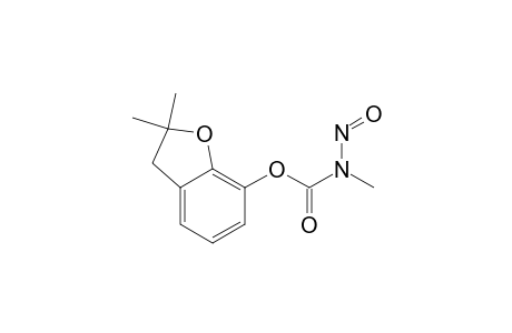 Carbamic acid, methylnitroso-, 2,3-dihydro-2,2-dimethyl-7-benzofuranyl ester