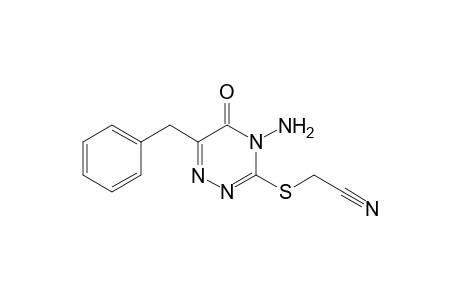 2-((4-Amino-6-benzyl-5-oxo-4,5-dihydro-1,2,4-triazin-3-yl)thio)acetonitrile